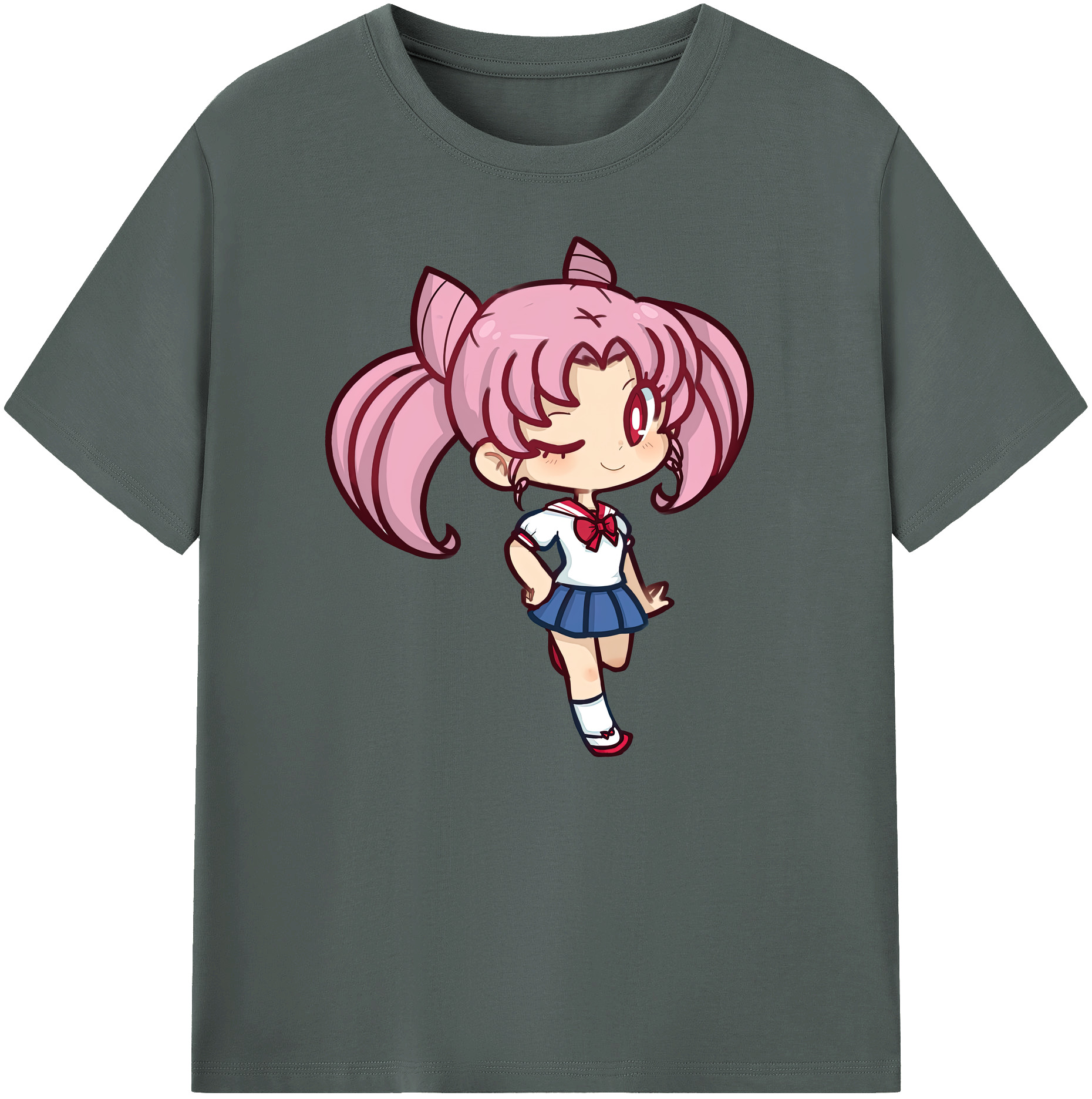 （画像用） 美少女戦士セーラームーン ちびうさ Sailor Moon Chibiusa Tsukino Usagi Small Lady Serenity 綿100％ メンズ半袖Tシャツ｜肌触りやわらか＆通気性